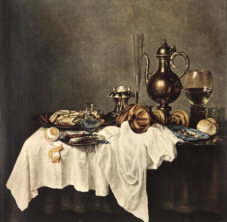 HEDA, Willem Claesz. Breakfast of Crab  sdg France oil painting art